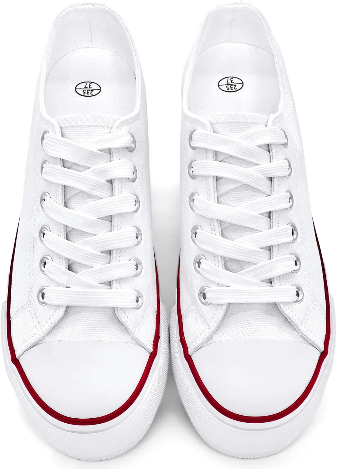 Platform Sneakers for Women 2 Inches Height Boost Hidden Wedge Sneakers, Height Increase Canvas Heel Sneakers Fashion White Sneakers for Women and Girls