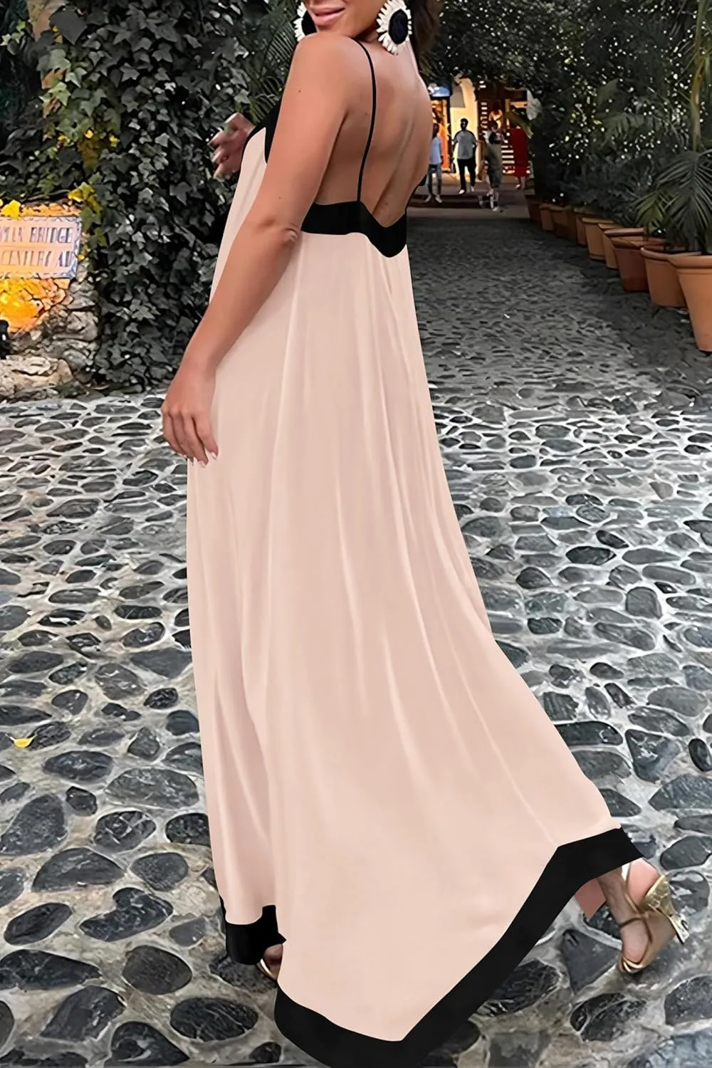 PRETTYGARDEN Women's Flowy Maxi Dress 2025 Summer Sleeveless V Neck Spaghetti Strap Elegant Wedding Party Dresses