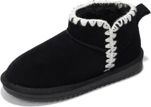 Project Cloud Genuine Leather Girls Boots - Winter Boots & Fall Shoes - Memory Foam Mini Fall Boots, Girl's Fashion Fur Boots - Non-Slip Girls Ankle Boots - Kids Boots for Girls