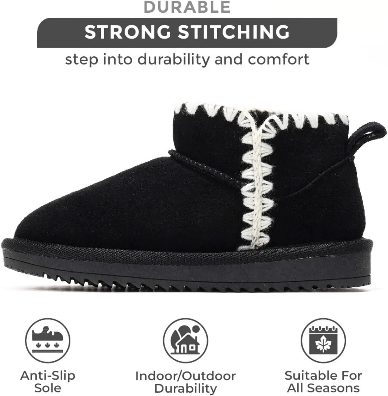 Project Cloud Genuine Leather Girls Boots - Winter Boots & Fall Shoes - Memory Foam Mini Fall Boots, Girl's Fashion Fur Boots - Non-Slip Girls Ankle Boots - Kids Boots for Girls