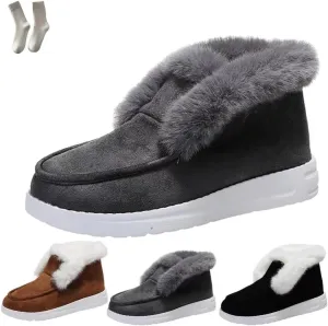 Pubyfun Senior Comfy Winter Ankle Boots, Women Women Winter Snow Boots, Fur Lined Warm Slip On Boots