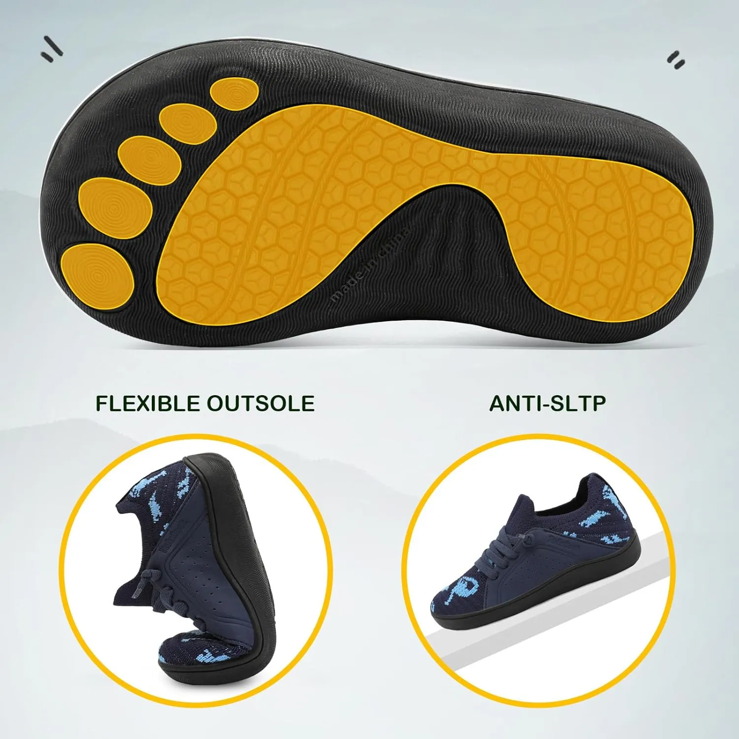 relxfeet Toddler Shoes Boys Girls Wide Barefoot Slip On Walking Tennis Sneakers