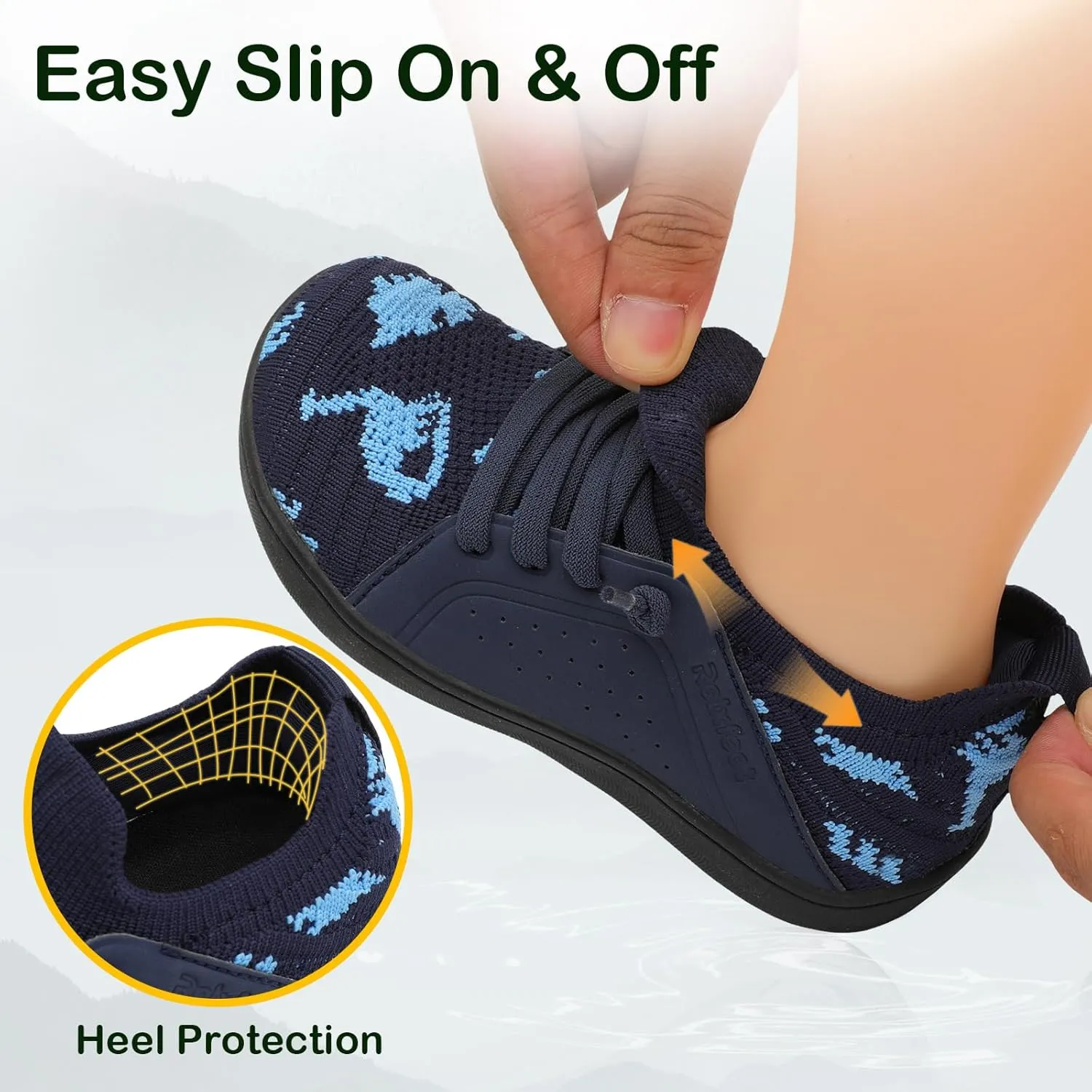 relxfeet Toddler Shoes Boys Girls Wide Barefoot Slip On Walking Tennis Sneakers