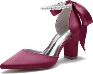 Roimaash Elegant Peep Toe Wedding Sandals Criss Cross Block High Heels