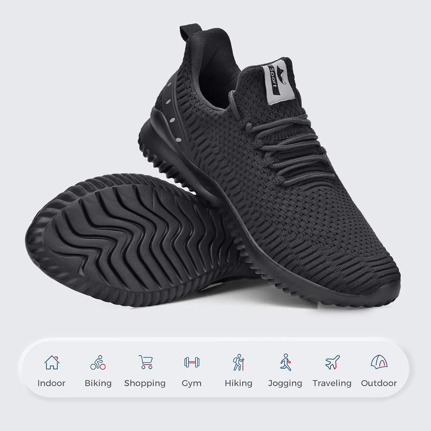 Rospick Slip On Men's Sneakers, Walking Shoes for Men Fashion Lightweight Breathable Running Shoes Sport Athletic Tennis Shoes