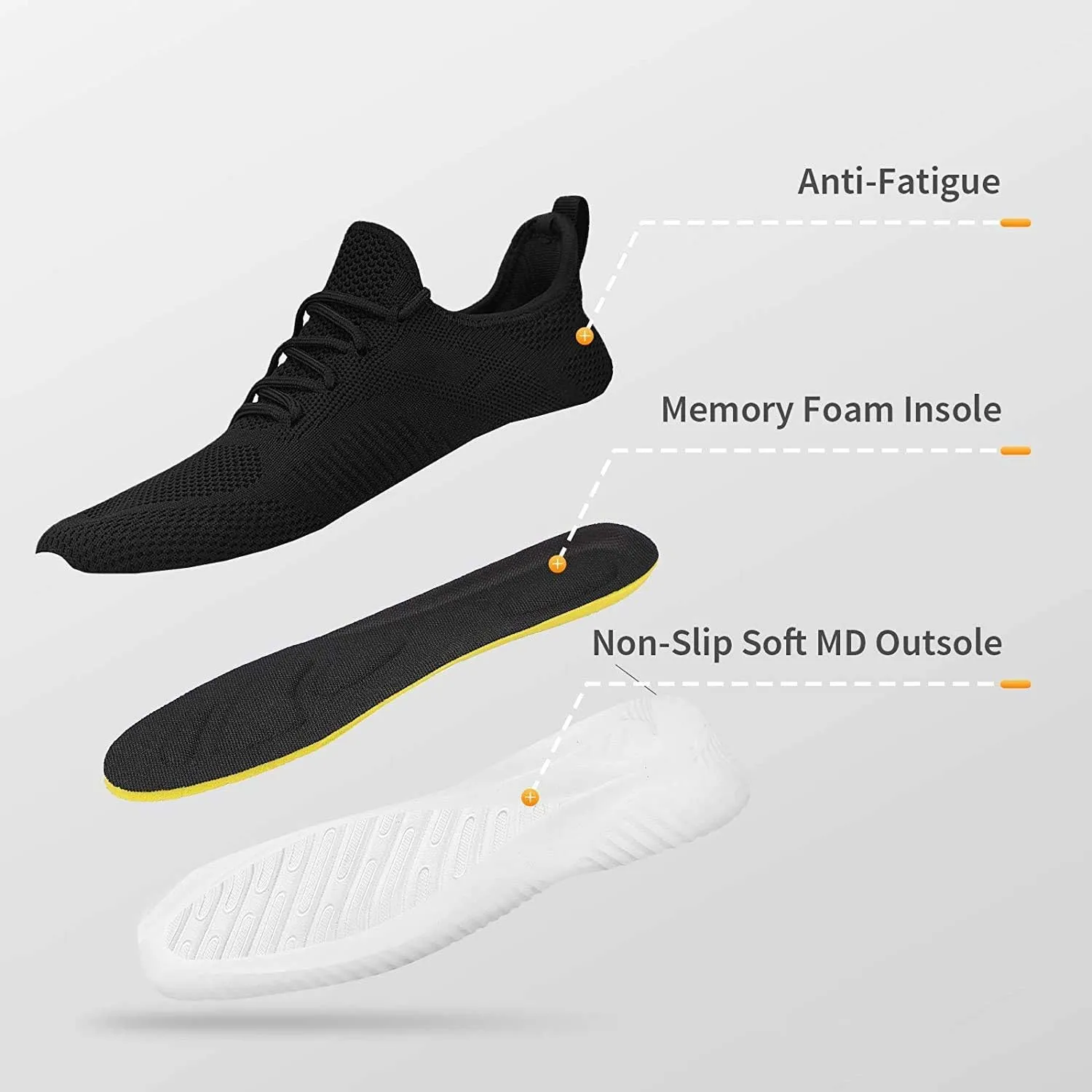 Rospick Slip On Men's Sneakers, Walking Shoes for Men Fashion Lightweight Breathable Running Shoes Sport Athletic Tennis Shoes