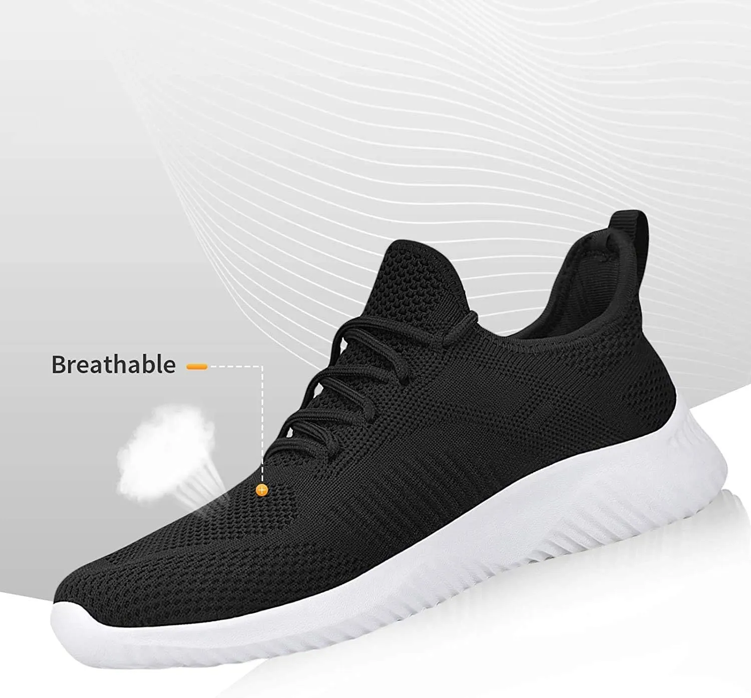 Rospick Slip On Men's Sneakers, Walking Shoes for Men Fashion Lightweight Breathable Running Shoes Sport Athletic Tennis Shoes