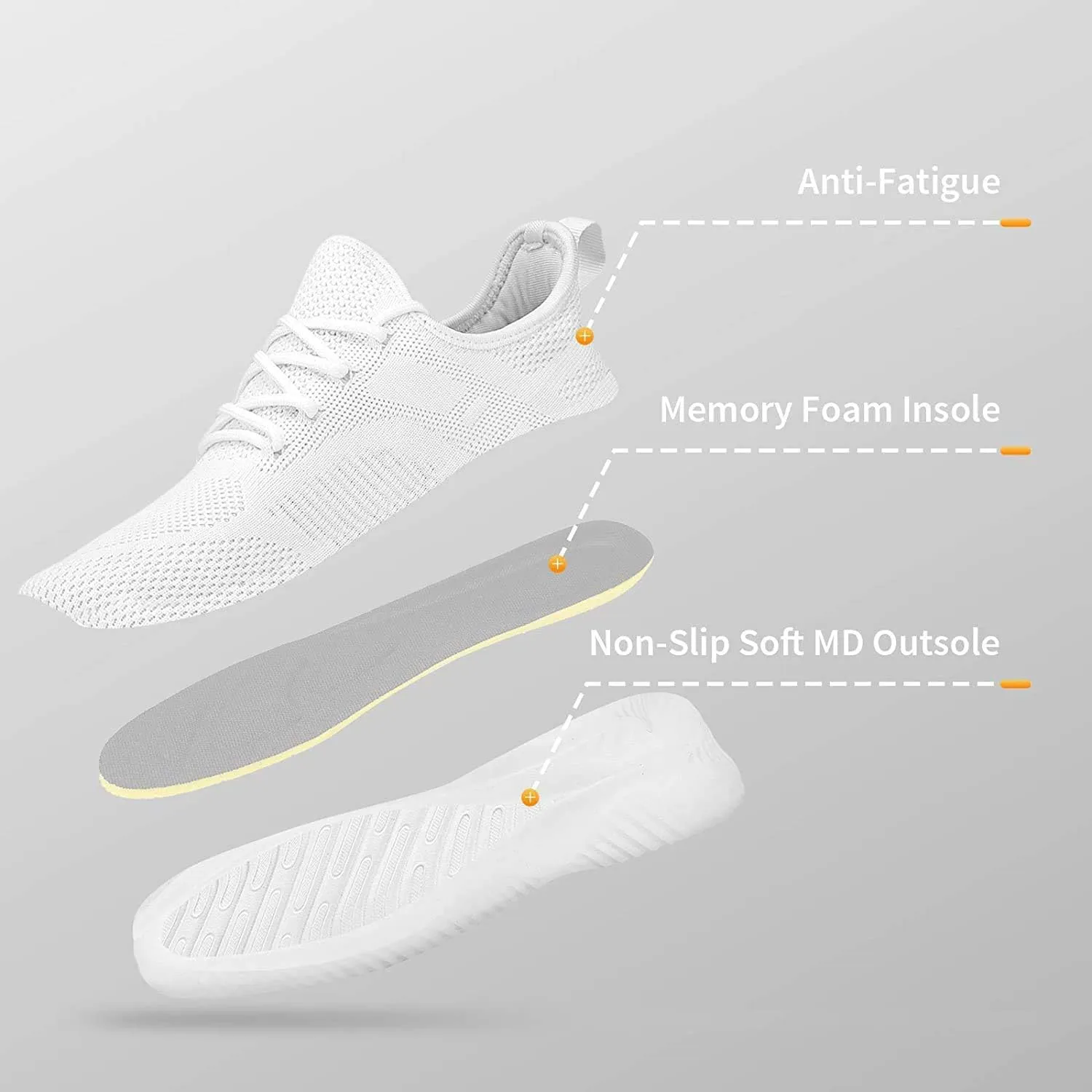 Rospick Slip On Men's Sneakers, Walking Shoes for Men Fashion Lightweight Breathable Running Shoes Sport Athletic Tennis Shoes