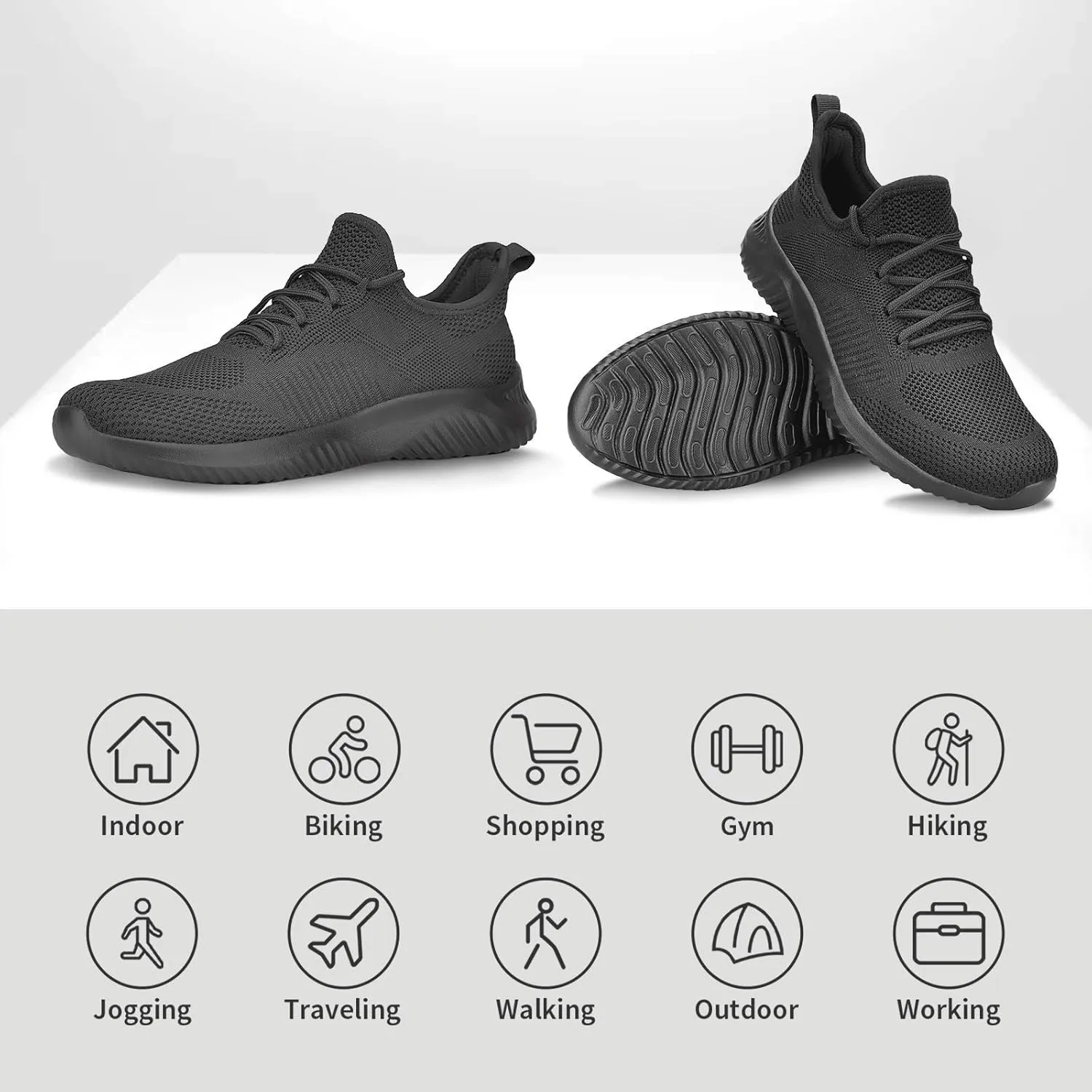 Rospick Slip On Men's Sneakers, Walking Shoes for Men Fashion Lightweight Breathable Running Shoes Sport Athletic Tennis Shoes