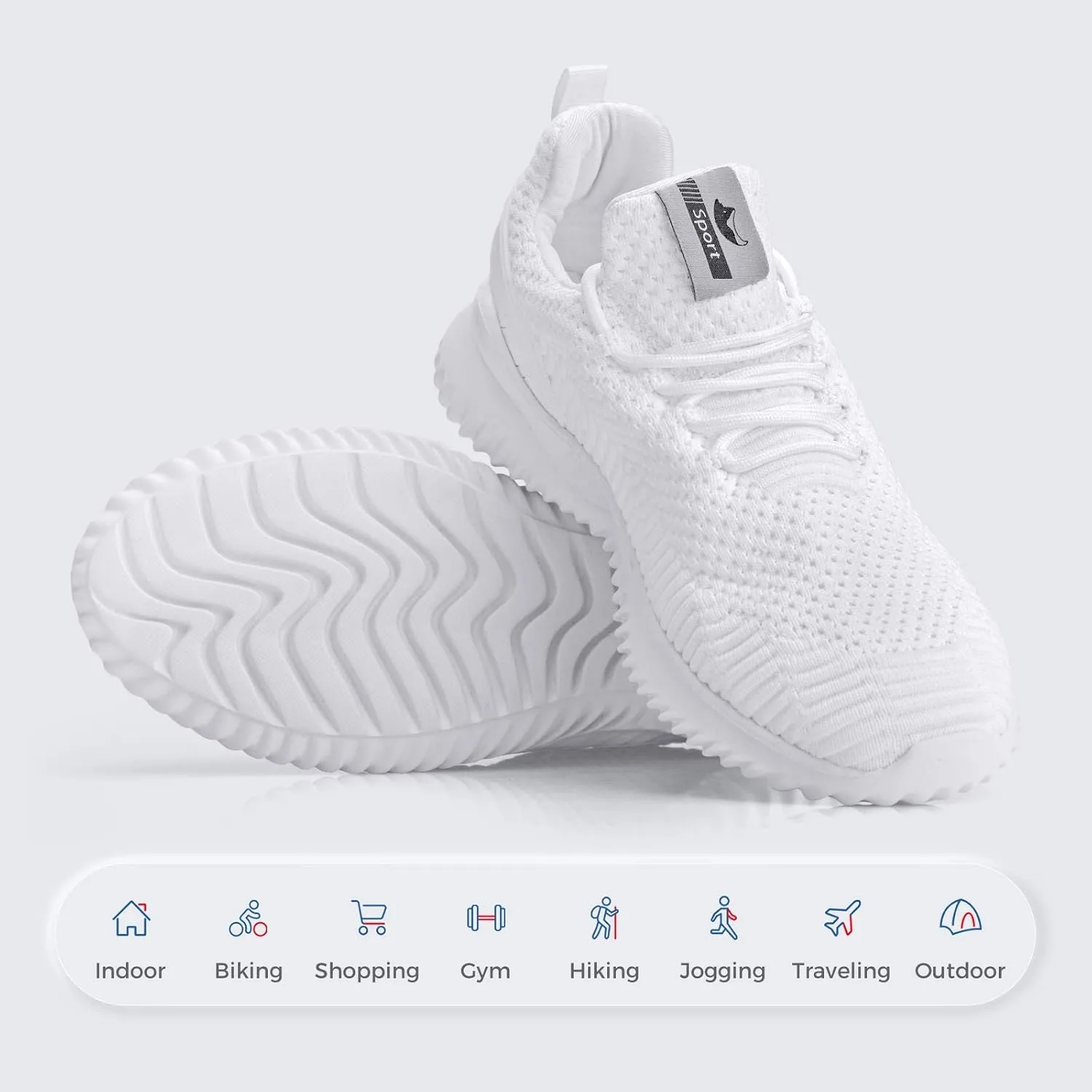 Rospick Slip On Men's Sneakers, Walking Shoes for Men Fashion Lightweight Breathable Running Shoes Sport Athletic Tennis Shoes