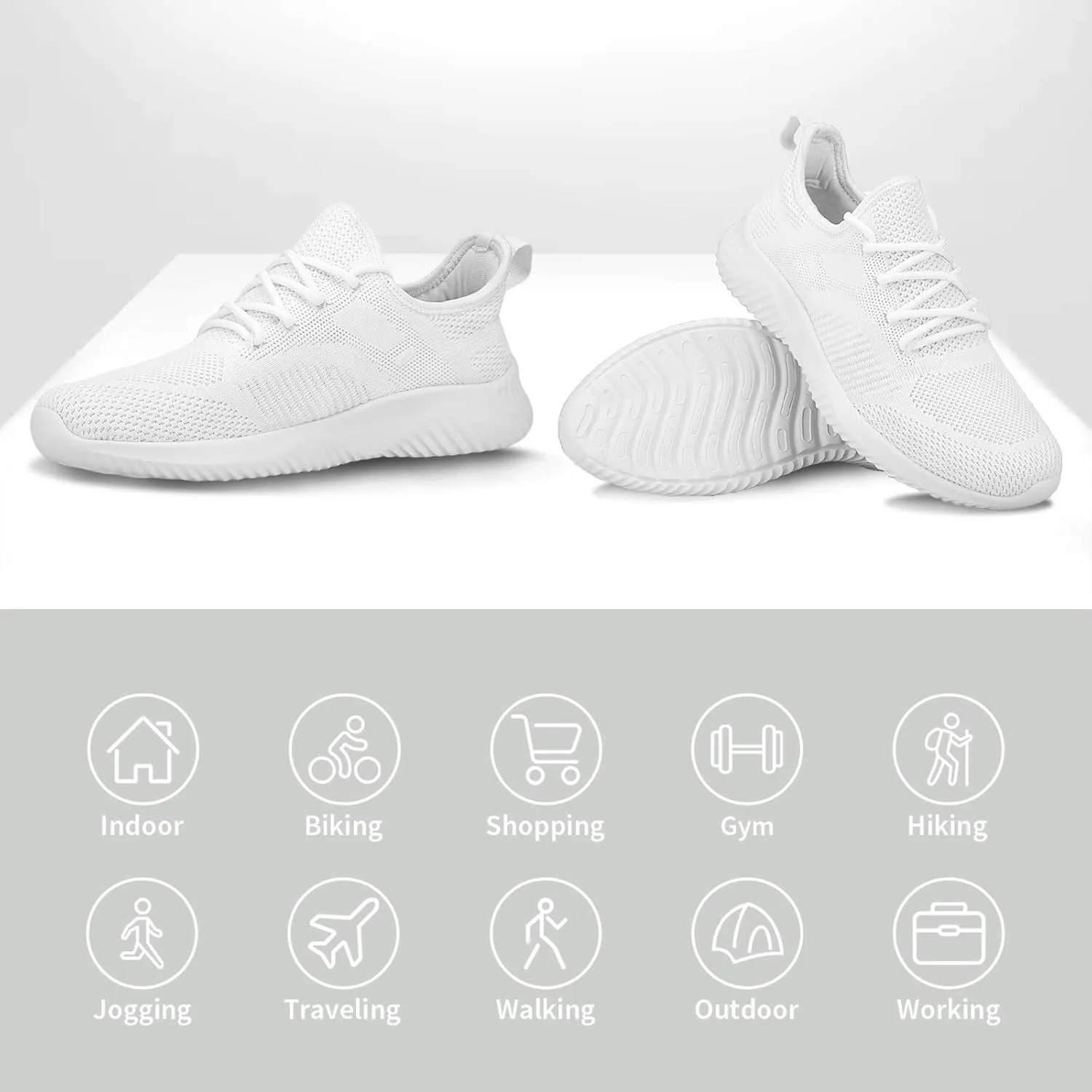 Rospick Slip On Men's Sneakers, Walking Shoes for Men Fashion Lightweight Breathable Running Shoes Sport Athletic Tennis Shoes