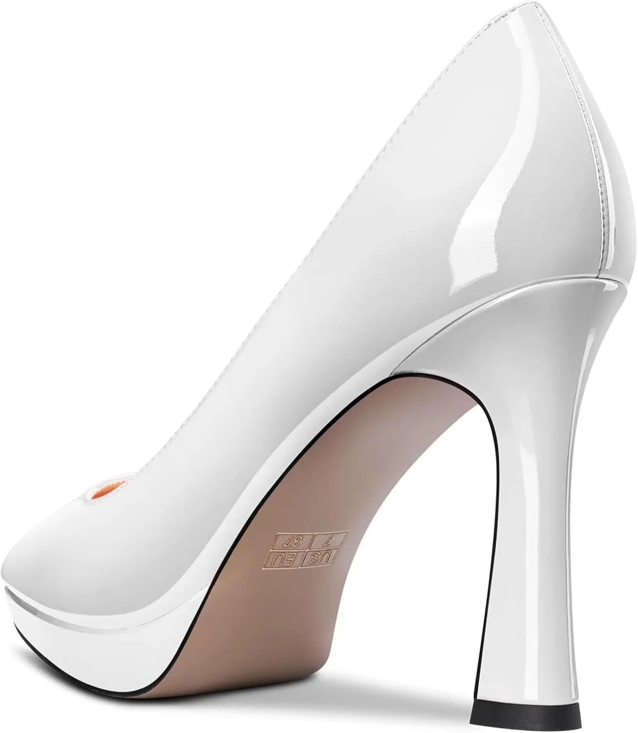 Saekcted Women High Stiletto Platform Heel Pointed Toe Pumps Slip-on Wedding Office 3.9 Inches Heels Shoes