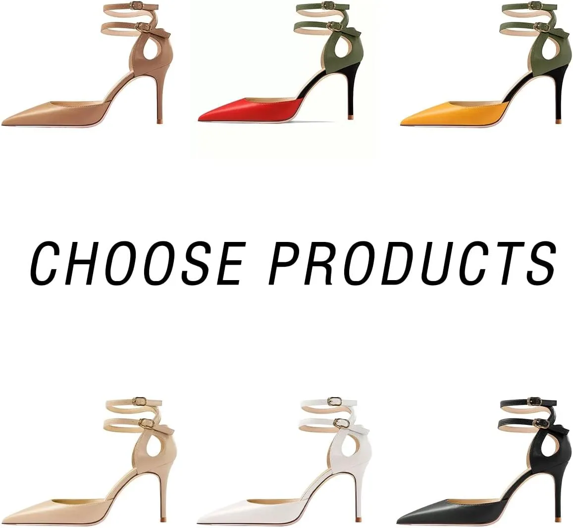 Saekcted Women Stiletto High Heel Close Pointed Toe Sandals Ankle Strap Two-Piece Buckle Party Sexy Shoes