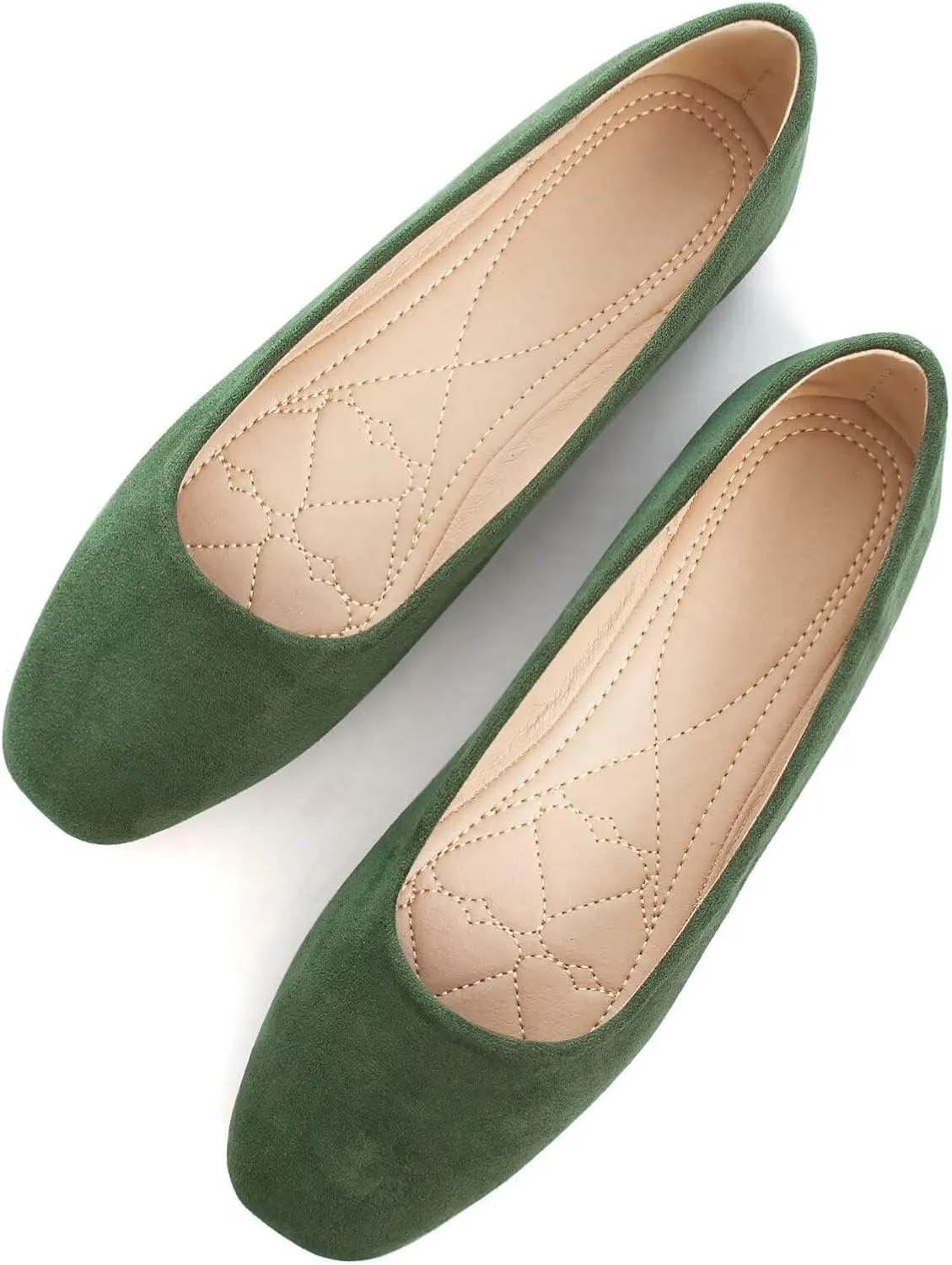 SAILING LU Flats for Women Comfortable Solid Color Soft Flats Square Toe Ballet Casual Work Shoes Dressy Slip-ons Loafers
