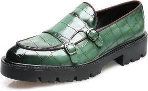 Santimon Mens Loafers Casual Dress Slip On for Men Patent Leather Smoking Plaid Penny Loafes Tuexdo Wedding Mocasines Formal Business Prom Shoes