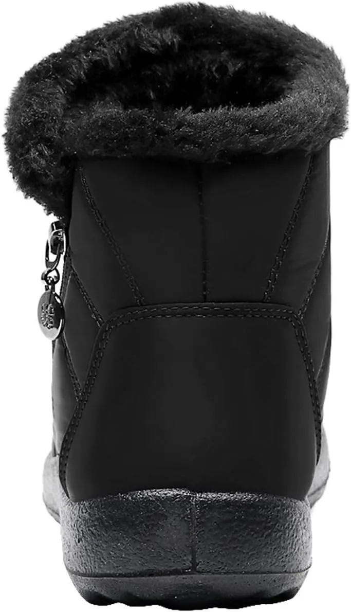 Scurtain Womens and Men Snow Boots Non-slip Ankle Winter Fur Booties for Couple