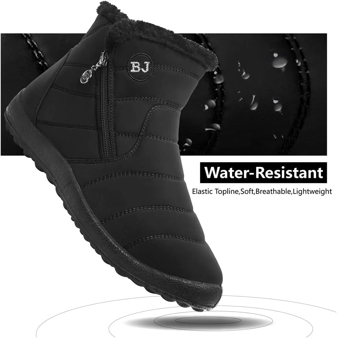 Scurtain Womens and Men Snow Boots Non-slip Ankle Winter Fur Booties for Couple
