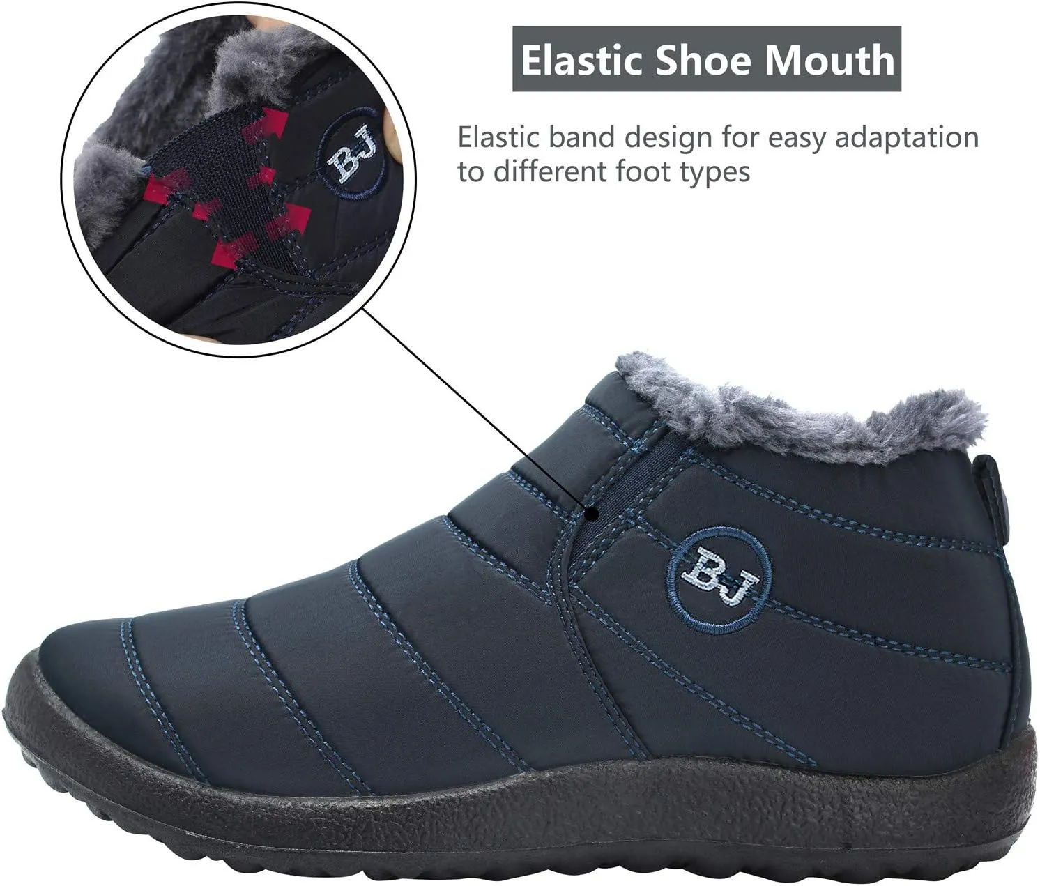 Scurtain Womens and Men Snow Boots Non-slip Ankle Winter Fur Booties for Couple