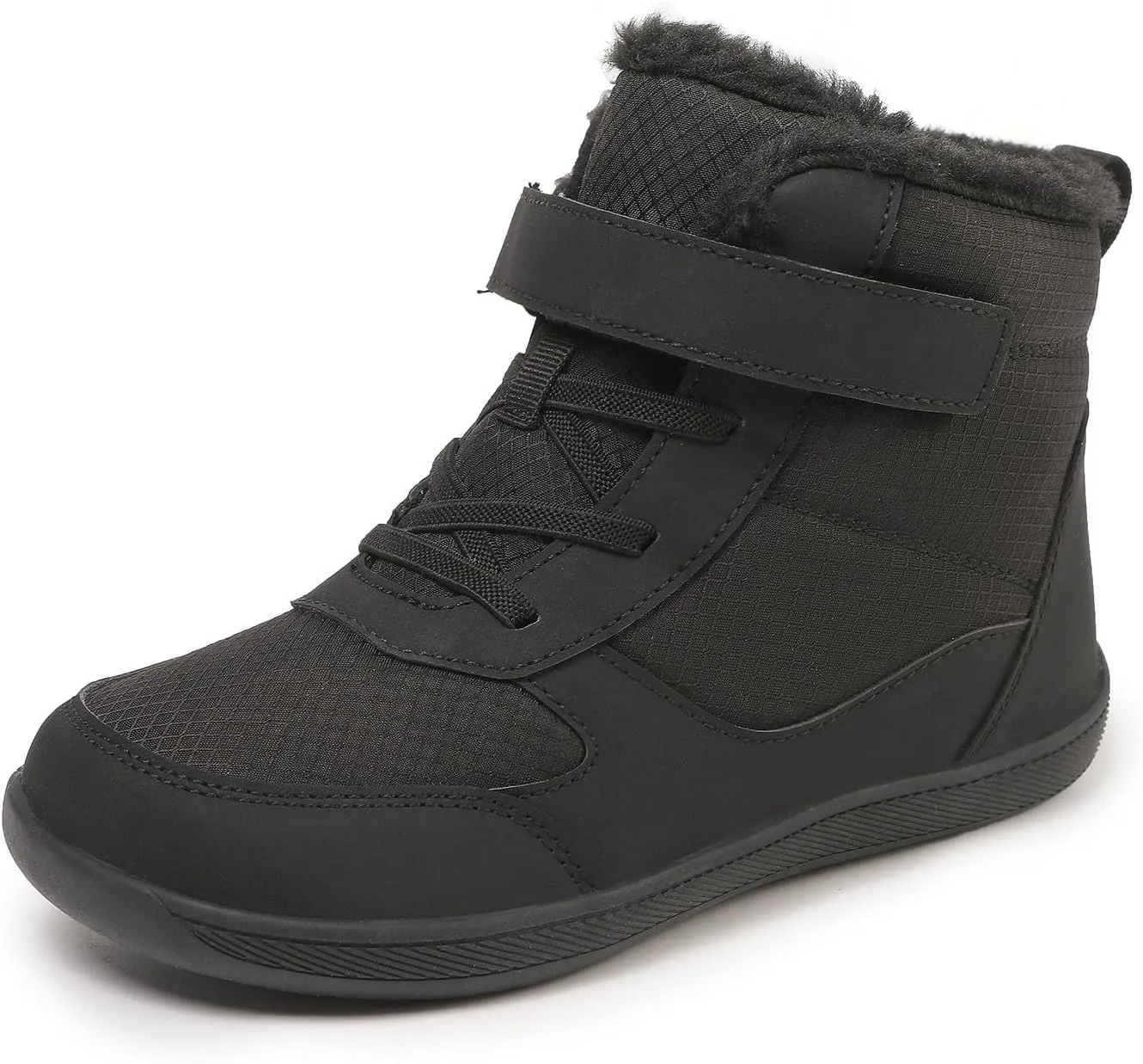 SECHRITE Toddler Kids Wide Barefoot Winter Boots High Top Girls Boys Warm Snow Boots Waterproof Non-Slip Minimalist Boots| Natural Growth