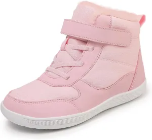 SECHRITE Toddler Kids Wide Barefoot Winter Boots High Top Girls Boys Warm Snow Boots Waterproof Non-Slip Minimalist Boots| Natural Growth