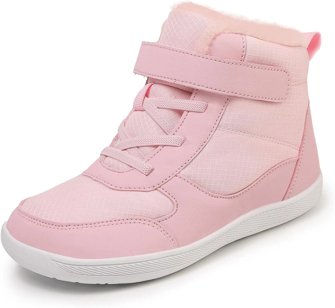 SECHRITE Toddler Kids Wide Barefoot Winter Boots High Top Girls Boys Warm Snow Boots Waterproof Non-Slip Minimalist Boots| Natural Growth
