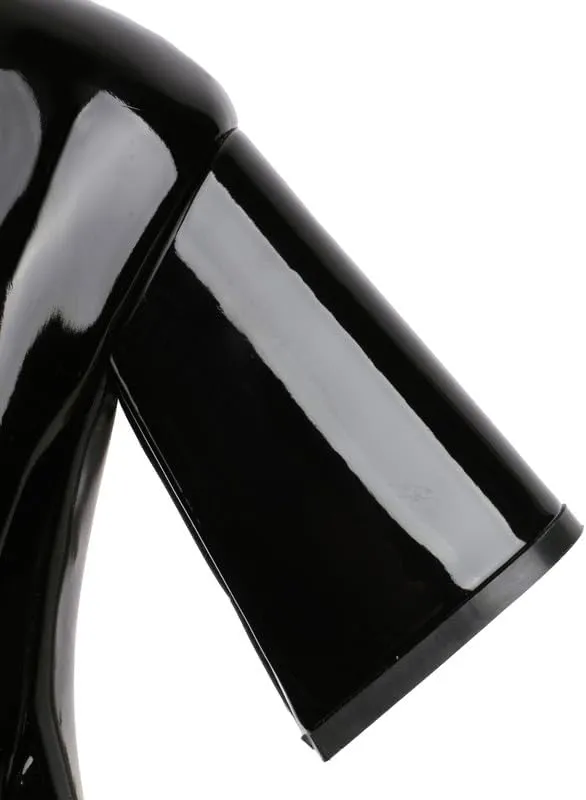 SEIFIN Women's Chunky High Heels Platform Mary Jane Pumps Block Heel for Women Ankle Strap Closed Square Toe Chunky Block High Heel Sandals Party Shoes