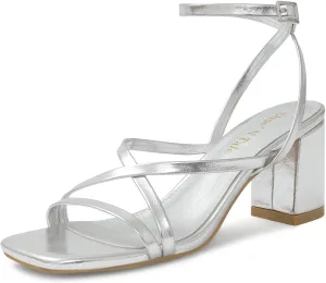 Shoe'N Tale Strappy Heels for Women Block Chunky Heels Open Square Toe Ankle Strap Buckle Sandals