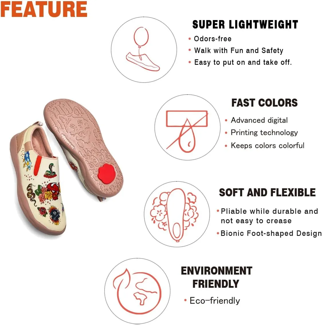 Slip On Loafers for Mens Travel Shoes Walking Comfort Wolf Totem Sole Fashion Sneaker Retro Painted