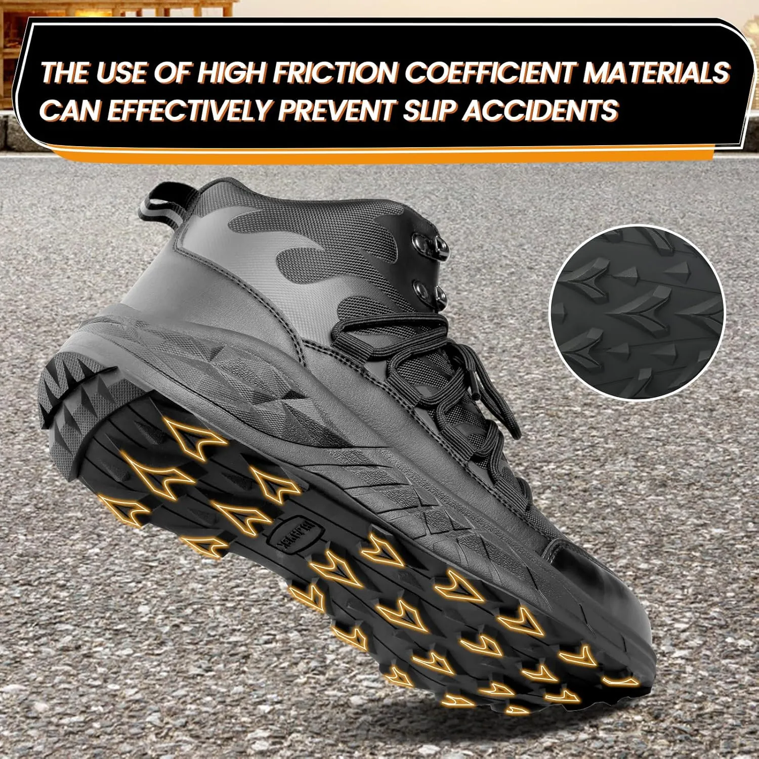 Slip On Steel Toe Shoes for Men Work Safety Sneakers Comfortable Indestructible Industrial Construction Footwear