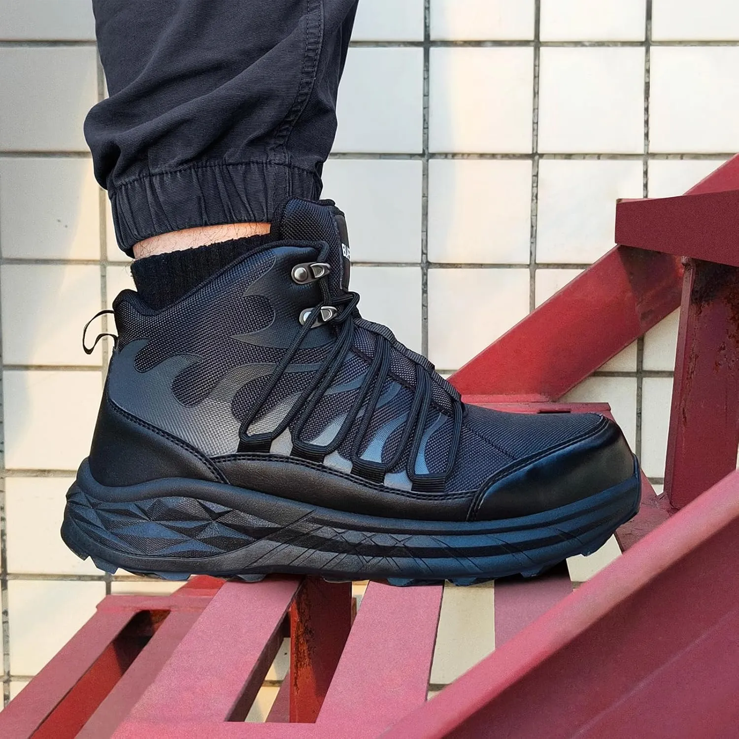 Slip On Steel Toe Shoes for Men Work Safety Sneakers Comfortable Indestructible Industrial Construction Footwear