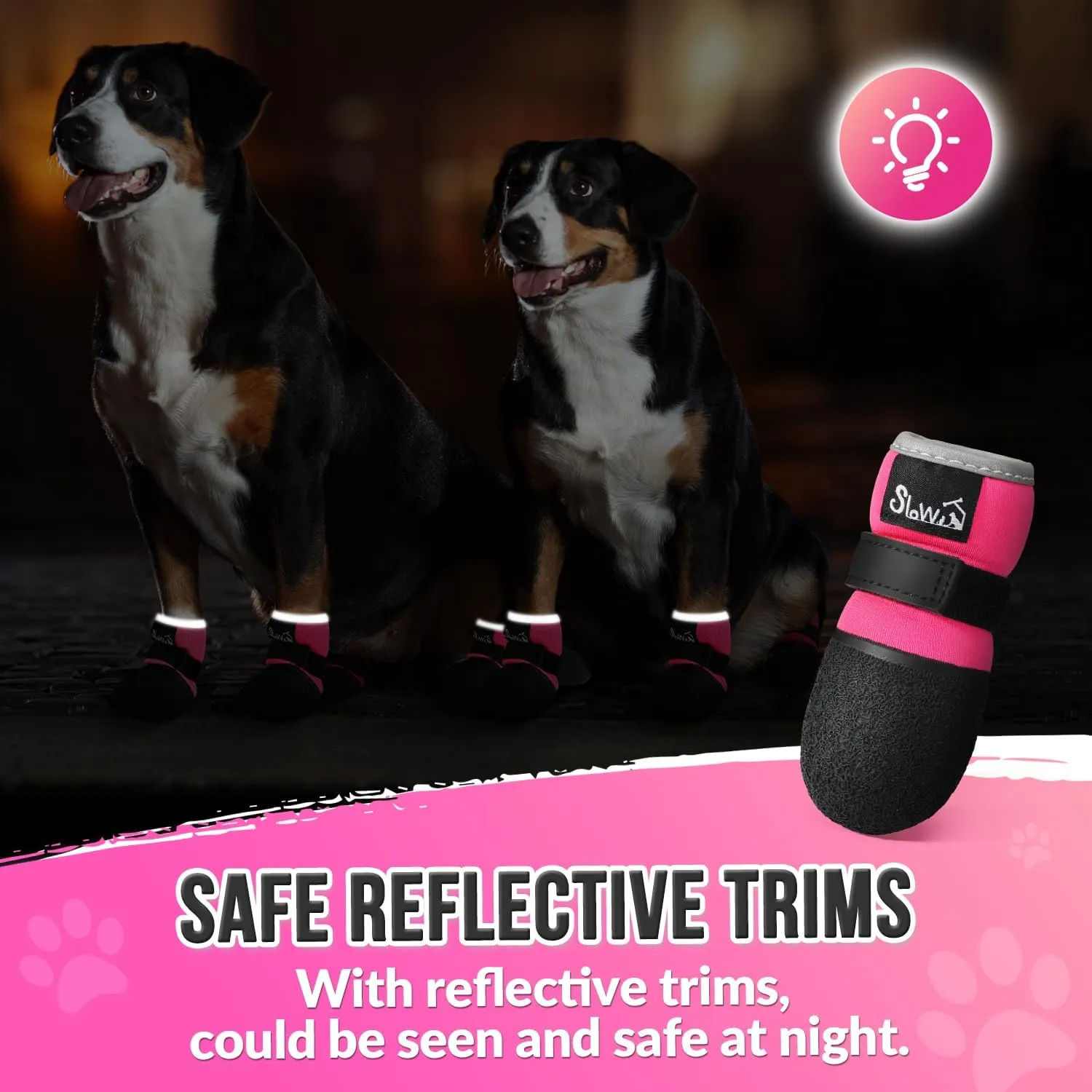 SlowTon Dog Shoes - Breathable Dog Sock Boots for Summer Hot Pavement Hardwood Floors Winter Snow, Waterproof Booties for Small Medium Large Dogs, Non-Slip Paw Protector for Outdoor Walking (FU, 1)