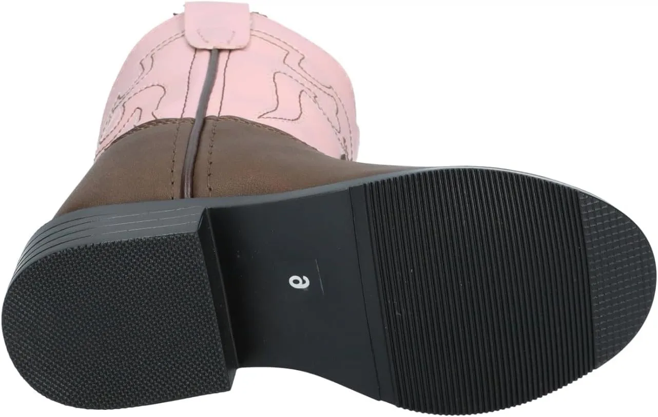 Smoky Mountain Girls Brown with Pink Stitch Monterey Western Cowboy Boots