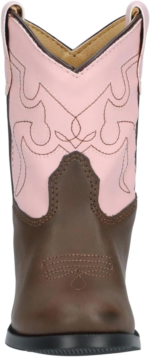 Smoky Mountain Girls Brown with Pink Stitch Monterey Western Cowboy Boots