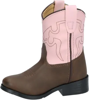 Smoky Mountain Girls Brown with Pink Stitch Monterey Western Cowboy Boots
