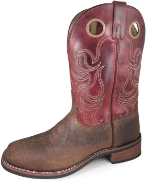 Smoky Mountain Mens Timber Brown/Burnt Apple Leather Cowboy Boots 8.5 EE