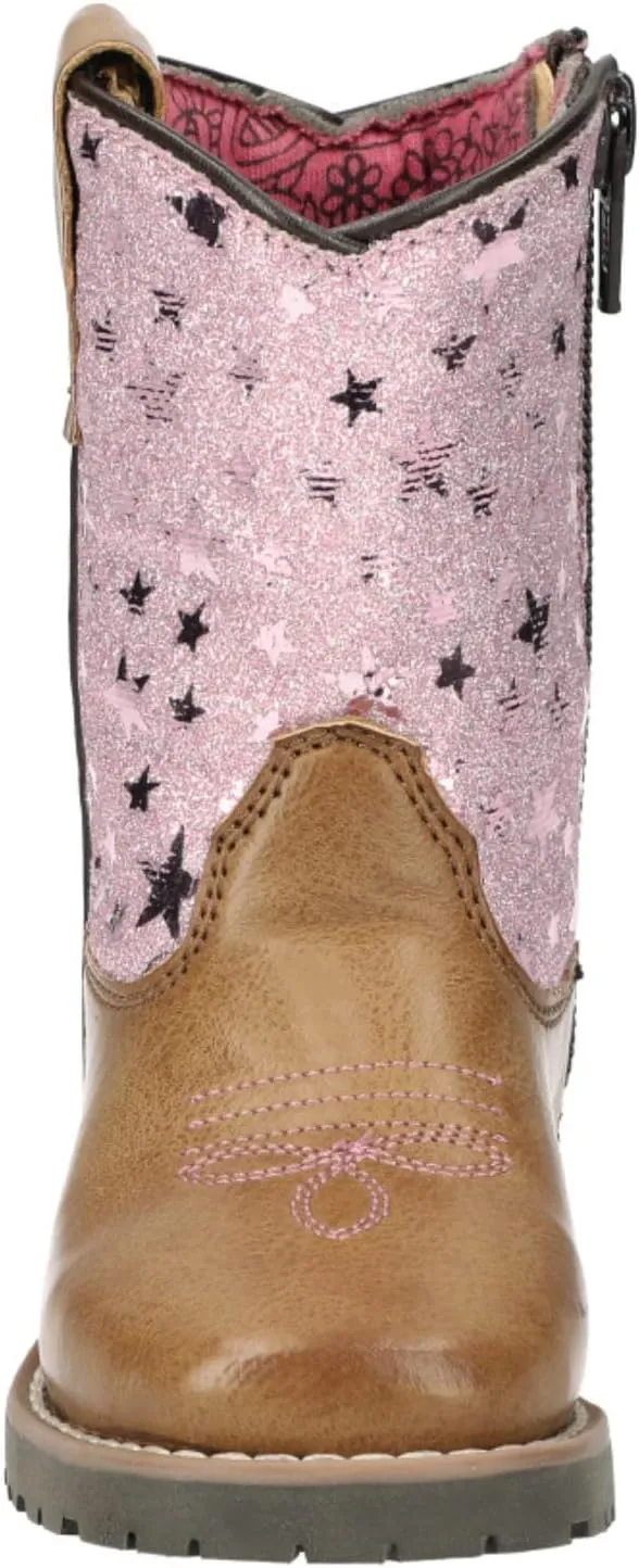 Smoky Mountain Women's Mesa Square Toe Pull On Brown Oil Distressed/Navy Crackle Boots