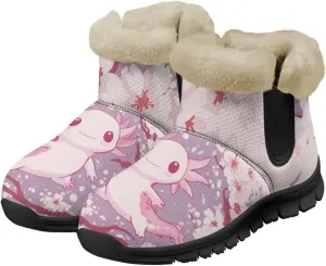 Snow Boots for Women Cute Animal Print Warm Ankle Booties Anti-Slip Waterproof Outdoor Winter Snowboots 6-12