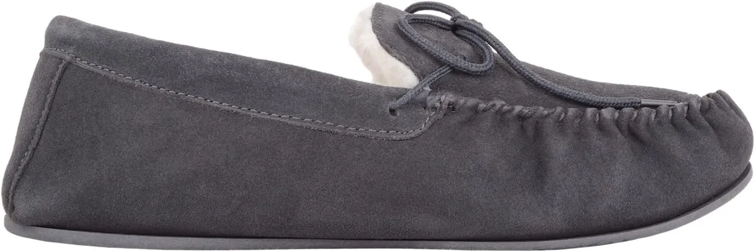 SNUGRUGS Men's Monty Suede Wool Rubber Sole Moccasins