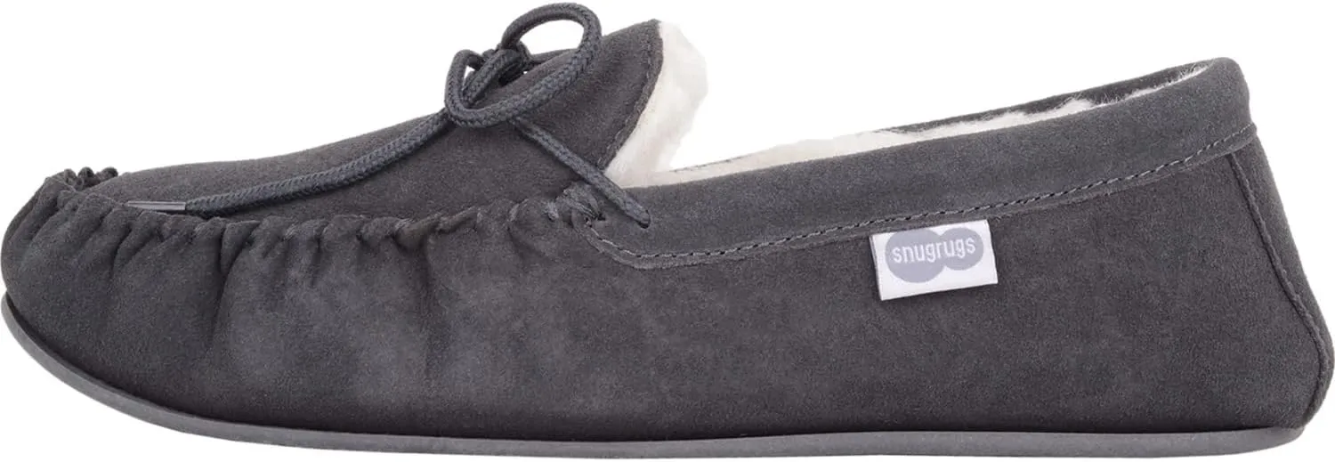 SNUGRUGS Men's Monty Suede Wool Rubber Sole Moccasins