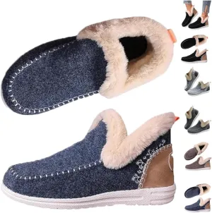 Soft Plush Slip-On Sneakers for Cozy Feet, Soft Plush Sneaker Slippers Warm Cozy Micro Suede Slipper Boots for Women