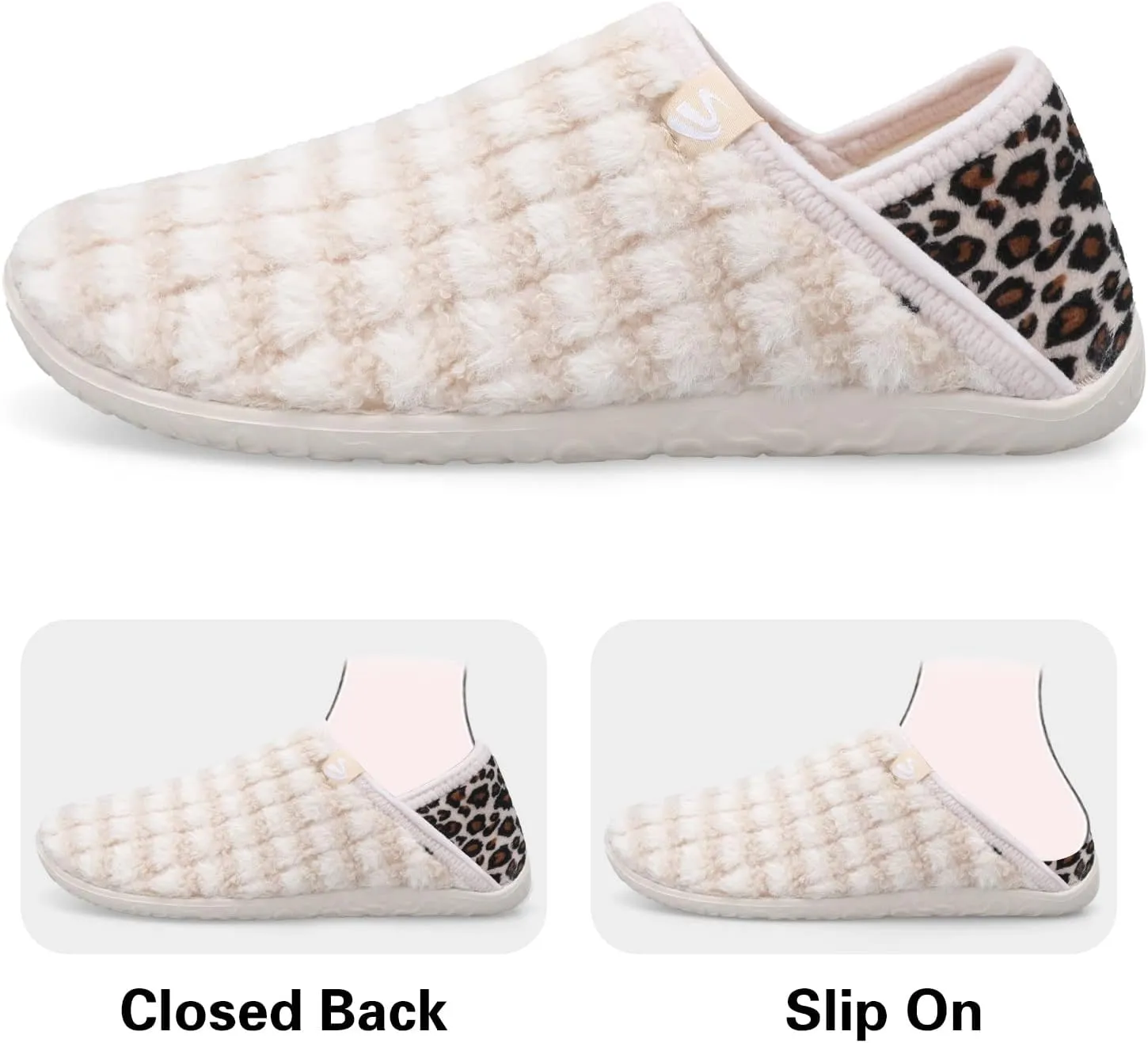 Spesoul Fuzzy House Slippers for Women Men Indoor Closed Back Lightweight Cozy Faux Furry Lining Barefoot House Shoes Slipper Socks for Bedroom Home Office Yoga Outdoor Walking Shoes
