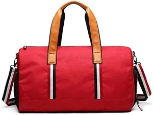 Sports Gym Bag Travel Bag Shoe Compartment with Wet Pocket Fitness Yoga Training Bag for Men and Women (Color : Black) (Red)