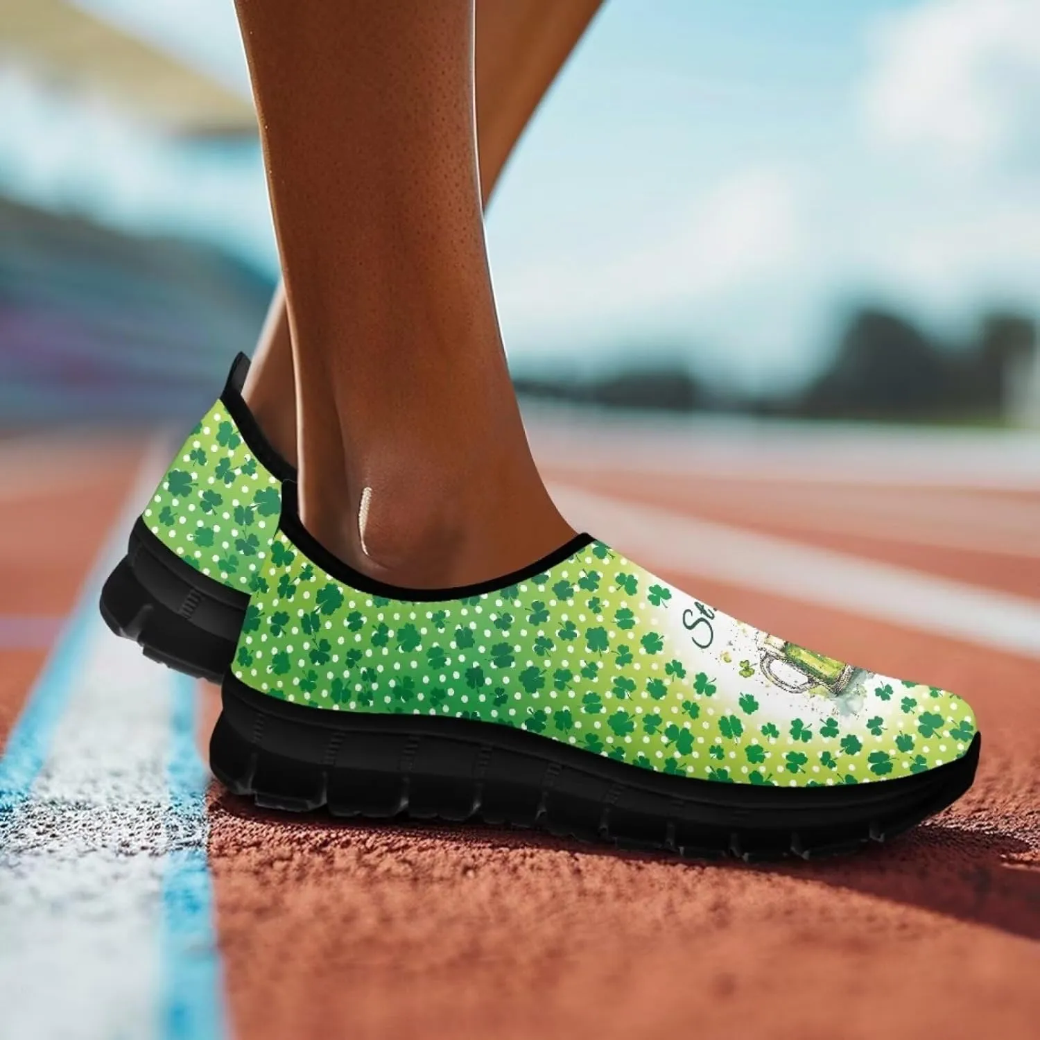 St. Patrick's Day Loafers for Women Tennis Sneakers for Women Slip-on Fashion Trekking Shoes Casual Loafers Flat for Hikking
