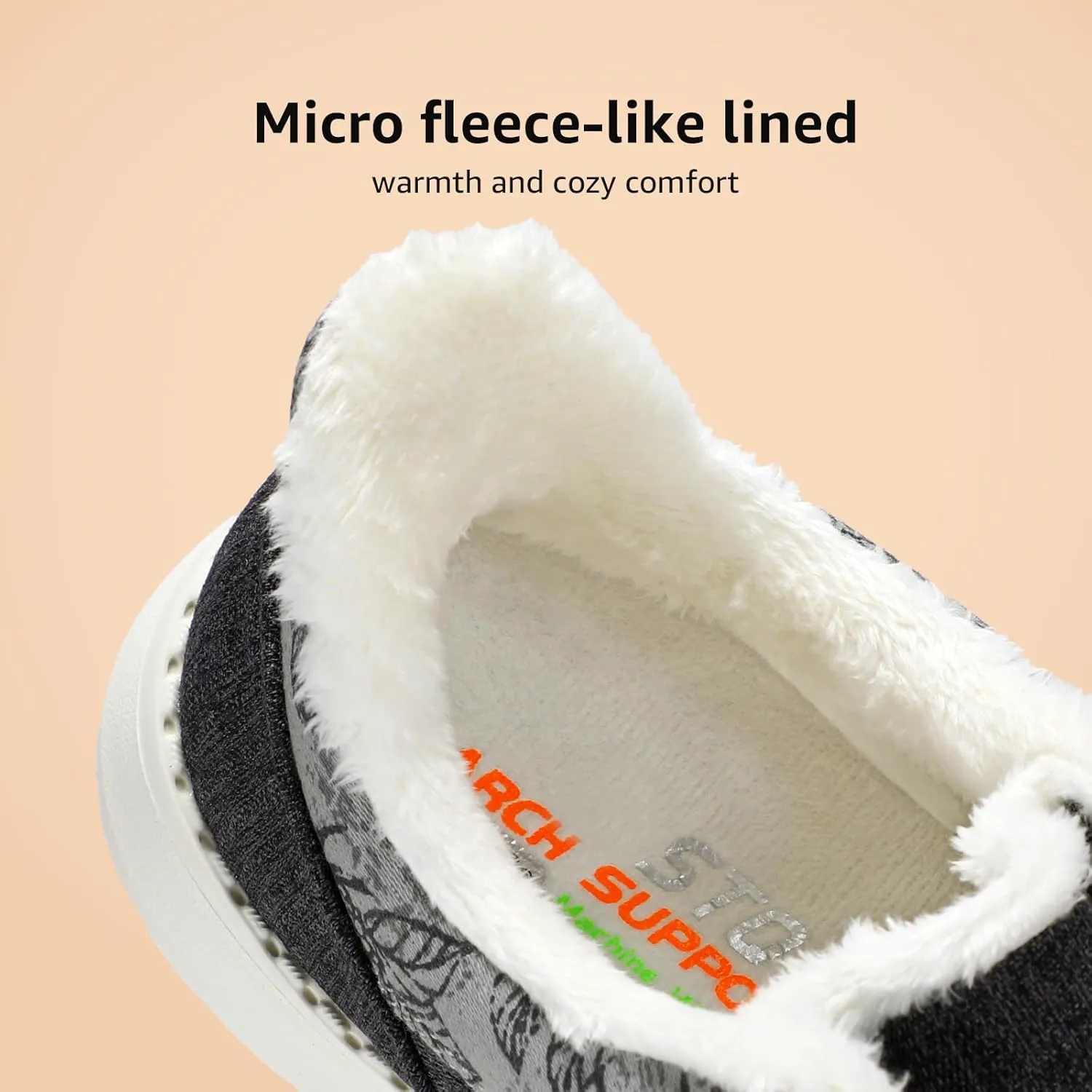 STQ Fur Lined Slip on Loafers for Women Plantar Fasciitis Relief Sneakers Comfort Orthopedic Maternity Shoes for Travel