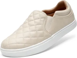 STQ Slip On Shoes for Women Fashion Sneakers Elees Quilted 2.0 Comfort Casual Fall Loafers