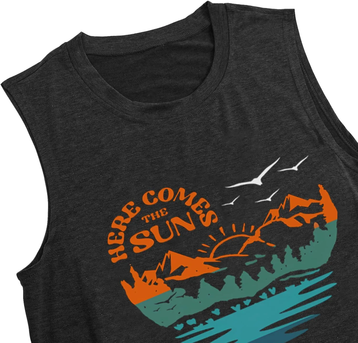 Summer Casual Funny Cute Tank Tops for Women Hiking Mountain Adventure Beach Vacation Letter Pint Graphic Tee Shirt