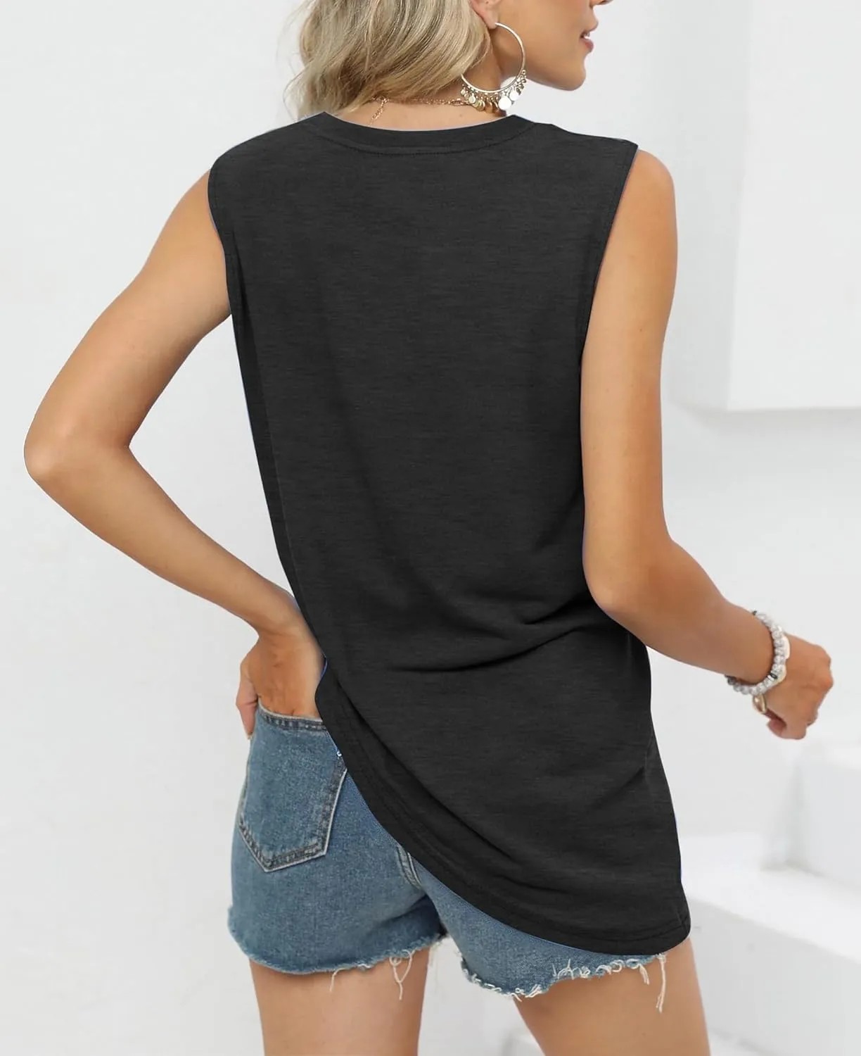 Summer Casual Funny Cute Tank Tops for Women Hiking Mountain Adventure Beach Vacation Letter Pint Graphic Tee Shirt