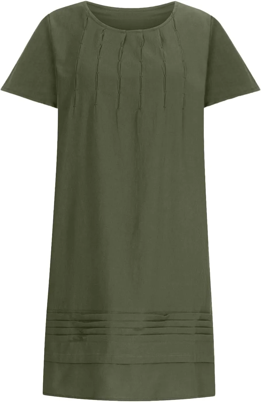 Sundresses for Women 2025 Vacation Summer Short Sleeve Pleated Front Dress Trendy Casual Loose t Shirt Dresses