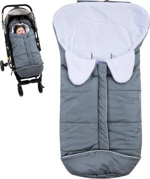 THE KENKYO Stroller Cover for Winter - Waterproof Bunting Bag With Hood, Universal Footmuff for Cold Weather, Windproof Pram Sleeping Bag, Warm Plush Fleece Lined Baby Blanket