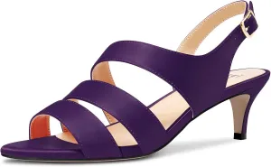TNYNFBEB Women Mid Heel Peep Open Toe Sandals Ankle Strap Buckle Prom Wedding Cute Basic Classic 2.0 Inches Heels